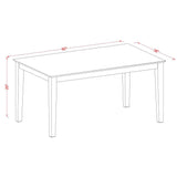 East West Furniture CAAN5-OAK-W Capri 5 Piece Modern Set Includes a Rectangle Wooden Table and 4 Dining Room Chairs, 36x60 Inch East West Furniture