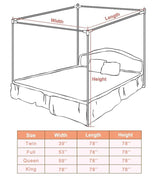 Stainless Steel Canopy Bed Frame Queen Size, Heavy Duty Queen Size Metal Canopy Frame for Metal Bed Wood Bed Bedroom Decor, White Jondow
