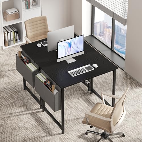 OLIXIS Computer Desk 31 Inch Home Office Desks for Small Spaces, Gaming Writing Study Work Table with Storage Bag for Bedroom, Black OLIXIS