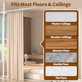 Room Divider for Room Separation,4-10ft(H) 28-140inch(W) Adjustable Temporary Privacy Wall Divider, Tension Curtain Rods No Drilling, Heavy Duty Partition Space Separator Freestanding,White Daurore paw
