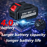 AOBEN 21V Cordless Impact Wrench, 400N.m Max Torque, 3000rpm Speed, 4.0Ah Li-ion Battery, 6Pcs Driver Sockets, Fast Charger, Tool Bag AOBEN