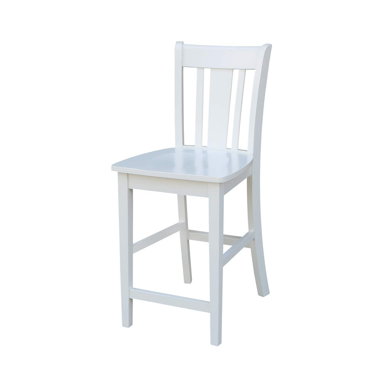 International Concepts San Remo Counter Stool-24 Seat Height Chair, White - WoodArtSupply