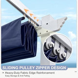 PURPLE LEAF 10' x 13' Outdoor Retractable Pergola Heavy-Duty Aluminum White Pergola with Sun Shade Canopy Patio Modern Shelter for Garden Yard Deck Grape Trellis, Navy Blue PURPLE LEAF