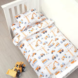 JISEN 3 Piece Crib Bedding Set Soft Baby Crib Bedding Set Construction Trucks Crib Comforter Set - Comforter Sheet Pillowcase Nursery Bedding Sets for Baby Girls or Boys JISEN
