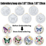ORIGACH 6 Pack Butterfly & Flower Wreath Embroidery Kits for Beginners, DIY Starter Hand Embroidery Kit with Floral and Butterfly Patterns and Instructions for Adults Women Crafting