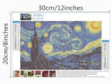 NIHO-JIUMA Van Gogh Starry Night 5D Diamond Painting Kits, DIY Full Drill Diamond Art Gift for Adults & Teens, Home Wall Decoration (20 X 30 cm / 8 X 12 inches) NIHO-JIUMA