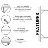 BTEXPERT White Set of 5 6-Foot-72 Long Granite Plastic Folding Seminar Training Table Portable 18" Wide Narrow, 29" High, Events Indoor Outdoor Lightweight BTEXPERT