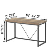 FOLUBAN Modern Home Office Desk, Rustic Wood and Metal Computer Desk, Industrial Study Writing Gaming Table Workstation, Vintage Laptop PC Desk, Oak 47 Inch FOLUBAN