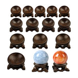 15 Pcs Mini Wooden Crystal Sphere Stands, Wooden Display Stand Crystal Ball Stand Globe Gem Base Hollow Quartz Ball Orb Holder Egg Base Wood Stand Decor Display, 0.8 Inch, 1.18 Inch, 1.57 Inch, 2 Inch CDIYTOOL