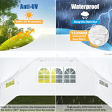 HOTEEL 10x15 Pop up Canopy Tent for Parties, Heavy Duty Easy Setup Tent with 4 Sidewalls, Outdoor Commercial Instant Gazebo for Wedding Event, with Roller Bag & Sand Bags, White(Hexagonal Frame) Hoteel