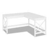Workspace by Alera L-Shaped Farmhouse Desk, 58.27" x 58.27" x 29.53", White Alera