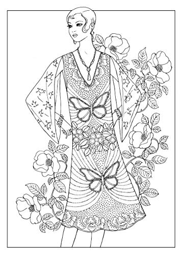 Creative Haven Jazz Age Fashions Coloring Book: Relaxing Illustrations for Adult Colorists (Adult Coloring Books: Fashion) Dover Publications