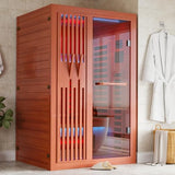 MEISSALIVVE Full Spectrum Sauna for Home, 1-2 Person Infrared Sauna with 7-Color Light Therapy & Bluetooth Speakers, Indoor Dry Heat Sauna with Red Light, Personal Luxury Spa for Home & Gym MEISSALIVVE