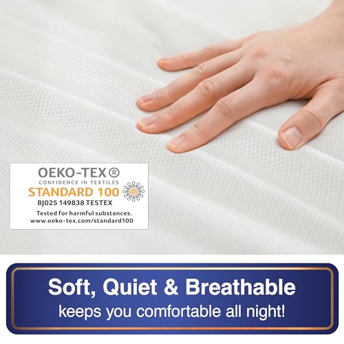 All-in-One Mattress Protector, Zippered Encasement, Water & Stain Resistant, Triple Seal Protection, Full, White Bed Bug Blocker