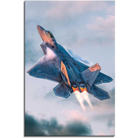 ZZHHJY F-22 Raptor Jet Fighter Diamond Painting for Adults, 5D Full Drill Diamond Art Kit, DIY Airplane Plane Flying Gem Painting Set, for Room Decor Bedroom Decor Gifts (12x16 in) ZZHHJY
