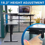 Mount-It! L Shaped Standing Desk - Large Electric Corner Height Adjustable Sit Stand Workstation Height Range 28.3-46.5", 3 Memory Settings, Steel Legs, Black Steel Frame, Black Tabletop Mount-It!