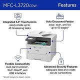 Brother MFC-L3720CDW Wireless Digital Color All-in-One Printer with Laser Quality Output, Copy, Scan, Fax, Duplex, Mobile Includes 4 Month Refresh Subscription Trial ¹ Amazon Dash Replenishment Ready Brother