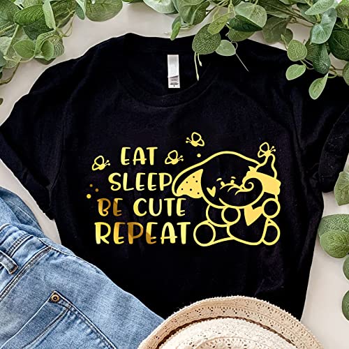 VINYL FROG Gold Metallic Foil Heat Transfer Vinyl Roll 12" x5ft Gold Iron on Vinyl Chrome HTV Vinyl Easy to Cut & Weed DIY Heat Press Design for T-Shirts VINYL FROG