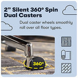 Serta Leighton Home Office Desk Chair, Mid-Back with Chrome Nailheads, Memory Foam Cushion and Padded Arms, Mid Century Modern Vanity Armchair with Wheels, Swivel Base, Twill Fabric, Stoneware Beige Serta