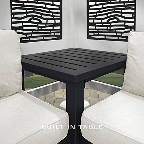 Backyard Discovery Ridgedale Modern Steel Cabana Pergola with Conversation Seating in Pumice