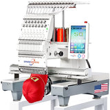 SpareSphere SS-1501 Commercial 15 Needles Embroidery Machine with Touch Screen, 14"x20" Embroidery Area, 1200SPM Max Speed, Wifi Available, Embroidering for 3D Caps, Flat, T-Shirts, Bags and more.