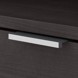 Bush Furniture Low Wide Cabinet with Doors and Shelves,Jamestown Collection Storage Chest with Satin Nickel Handles, 60Wx16Dx21H, Storm Gray Bush Business Furniture