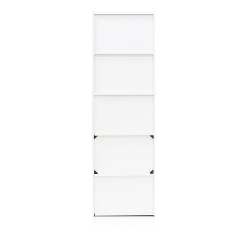 Furinno Luder Bookcase / Book / Storage , 5-Tier, White Furinno
