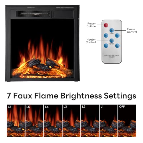 ZAFRO 43 Inch Corner Fireplace TV Stand with Mantel - Electric Fireplace Heater, Wooden Entertainment Center, Adjustable LED Flame, White ZAFRO