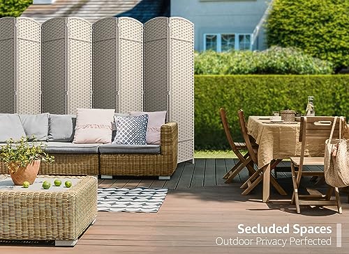 Sorbus 8 Panel Room Divider 6 ft. Tall - Privacy Screen, Extra Wide Double Hinged Panels, Mesh Hand-Woven Design, Partition Room Dividers and Folding Privacy Screens, Wall Divider for Room Separation Sorbus