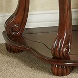Touch of Class Eudora Natural Cherry Console Table | Half Round Wooden Vintage Accent | Semi Circle Traditional Style Furniture for Bedroom, Living Room, Sofa Touch of Class