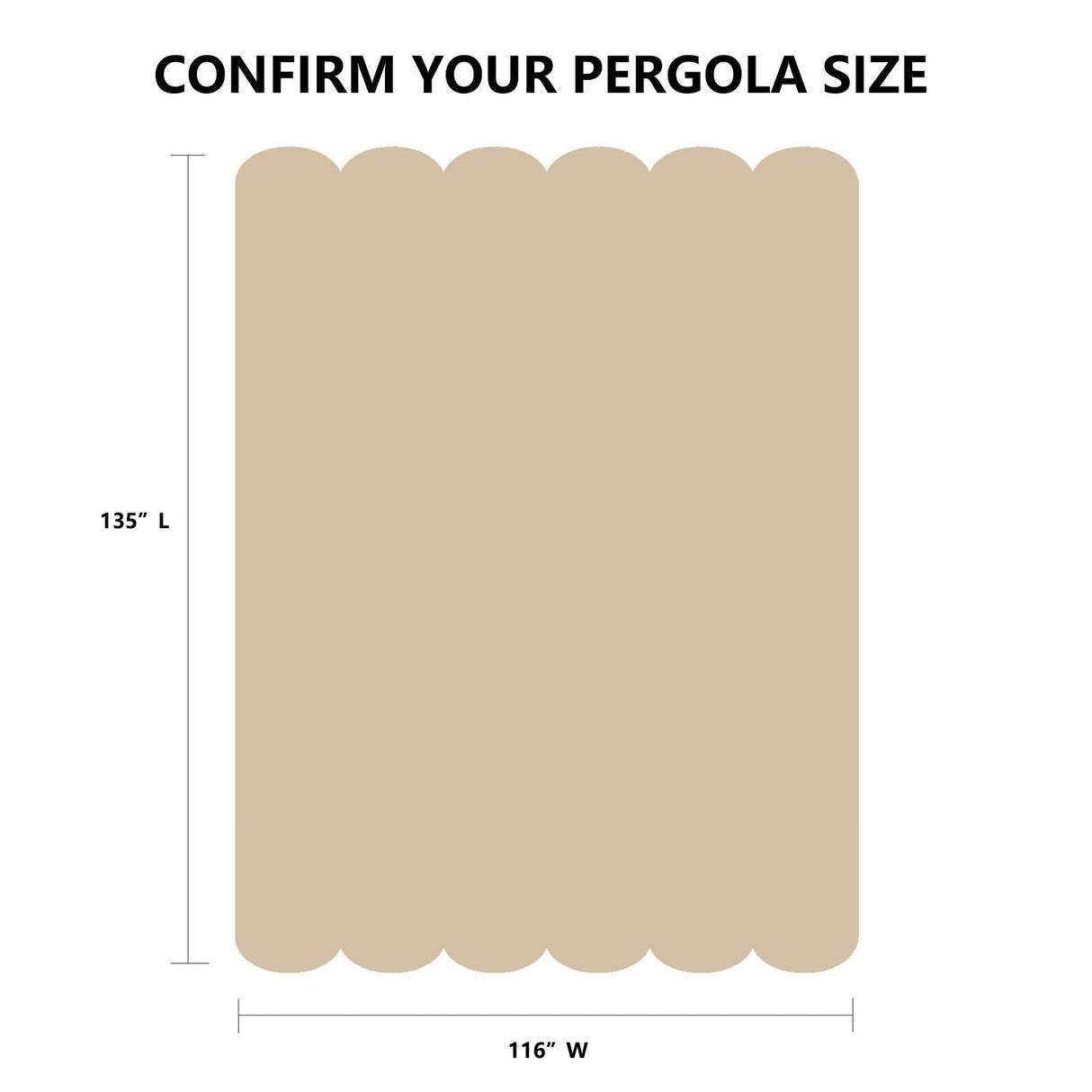 BOJAVOM Pergola Shade Cover, Retractable Pergola Canopy for 10' X 13' Outdoor Pergola, Fade Resistant Durable Yarn-Dyed Fabric Pergola Replacement Canopy w/Drawstring - Beige BOJAVOM