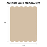 BOJAVOM Pergola Shade Cover, Retractable Pergola Canopy for 10' X 13' Outdoor Pergola, Fade Resistant Durable Yarn-Dyed Fabric Pergola Replacement Canopy w/Drawstring - Beige BOJAVOM