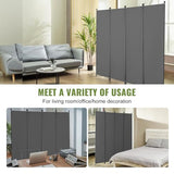 VEVOR Room Divider, 4 Panel Room Dividers and Folding Privacy Screens, Fabric Partition Room Dividers for Office, Bedroom, Dining Room, Study, Freestanding, Grey VEVOR