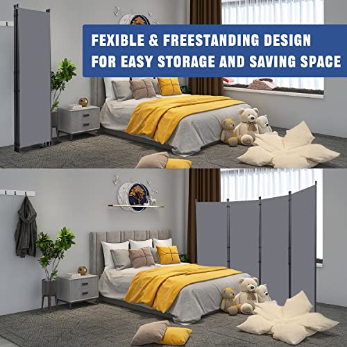 Room Divider 6FT Portable Room Dividers and Folding Privacy Screens, 88'' W Fabric Divider for Room Separation, 4 Panel Partition Room Dividers Freestanding Wall Divider Screen for Dorm Studio Office HOMSCREENER