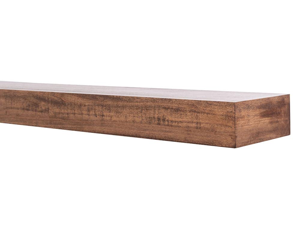 MANTELSDIRECT Mantels Direct Bedford 60 Inch Provincial Finish Floating Mantel Shelf - Modern Poplar Wood Shelf for Fireplaces, Hearths, Décor and More | Mantels Direct