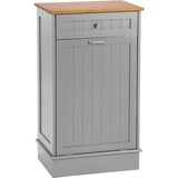 KIGOTY Tilt Out Trash Can Cabinet Wooden Kitchen Single Pull Out Trash Can Under Cabinet,Grey KIGOTY