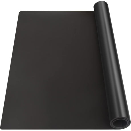 Silicone Mat Heat Resistant Mats for Countertop, Multipurpose Large Silicone Mats for Crafts Kitchen Workbench Size 48x24 inches Thick 2mm,Rolled Package,Black InfiOne