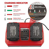 Dual Battery Charger Replace for M18 Milwaukee 6A Rapid Lithium Charger to Charge 14.4V-18V XC Lithium-ion Battery 48-59-1890 48-59-1812 48-11-1850 48-11-1820 48-11-1835 48-59-1802 Fancy Buying