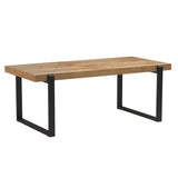 FOLUBAN Rustic Coffee Table,Wood and Metal Industrial Cocktail Table for Living Room, 47 Inch Oak FOLUBAN