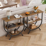 Trironsun 3 Tier Console Table with Storage 30" Height Entryway Table with Open Shelves Industrial Sofa Table Behind Couch for Living Room Hallway Entrance (Rustic Brown) Trironsun