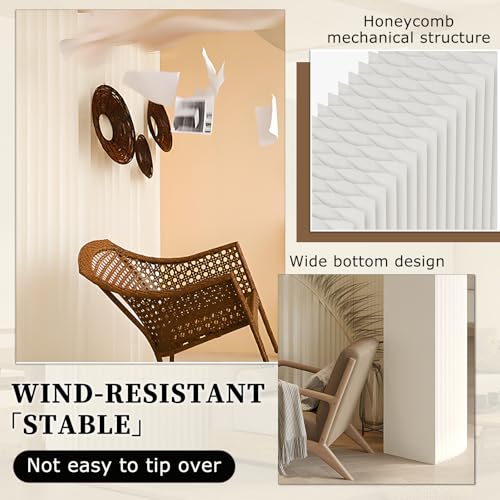 Room Divider Screen - Paper Room Divider,Portable Folding Divider for Office Room, Studio, Dorm & Retail Spaces, Indoor Folding Portable Partition Screen (Brown) Tazyee