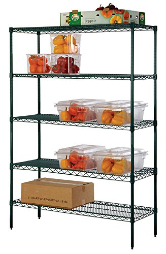 Omega Shelving Storage | 5 Tier Starter Shelving Unit 12" Deep x 42" Wide x 80" High - 800 lb Capacity per Shelf, Adjustable Wire Shelving, Tool-Free Assembly |Freezer Shelving Omega