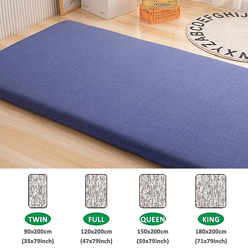 Gray2,100x190cm/39x75,Traditional Japanese Futon Cover Shikibuton Floor Futon Mattress Soft Skin-Friendly Protective Cover with Zipper Dust Cover Machine Wash Up to 3-8cm Deep Generic