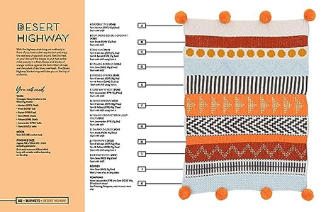 Mix and Match Modern Crochet Blankets: 100 patterned and textured stripes for 1000s of unique throws WoodArtSupply