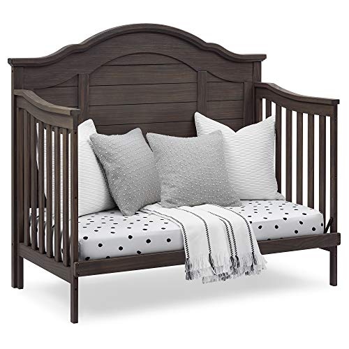 Delta Children Simmons Kids Asher 6-in-1 Convertible Crib with Toddler Rail, Rustic Grey Delta Children