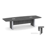 Thaweesuk Shop Espresso Finish 10 FT Modern Boat Shaped Conference Table Wood Hide Wires Inside Elliptical Metal Legs Desk Grommets Racetrack Meeting Room Boardroom Office 118''L x 47-32''W x 29''H Generic