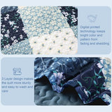 Exclusivo Mezcla Reversible Boho Quilts Twin Size, Blue Bedspreads Lightweight Coverlet All Season Patchwork Quilt Bedding Set with Printed Floral Pattern (1 Quilt, 1 Pillow Sham) Exclusivo Mezcla