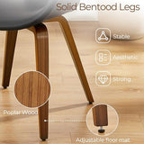 Art Leon Desk Chair No Wheels - Mid Century Modern Chair, Faux Leather Upholstered Office Chair with Wood Legs for Living Room Bedroom, Walnut Bentwood, Black Art Leon