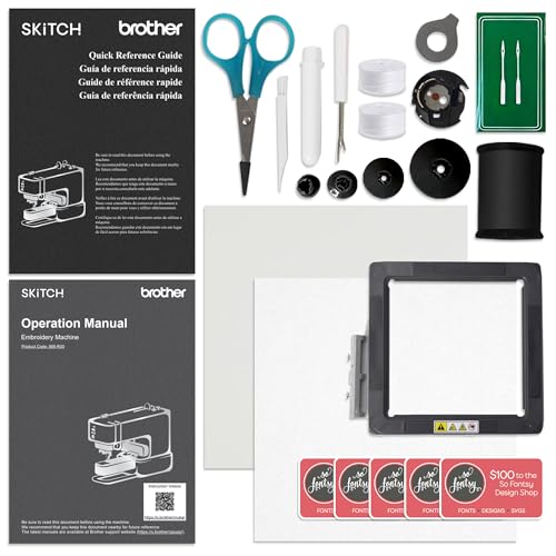 Brother Skitch PP1 4" x 4" Embroidery Machine with 40 Embroidery Threads and 200+ Accessories