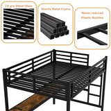 Bellemave Loft Bed Full Size, Full Loft Bed with Desk and Charging Station(USB Port & Outlets), Heavy Duty Loft Beds with RGB LED Light, Side Ladder and Full Length Guardrail, Noise Free Design, Black Bellemave